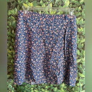Madewell Floral Mini Skirt in Blue and Pink